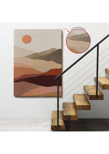 Dağların Üstündeki Soyut Güneş Manzarası TABLO-7661 fırsatları