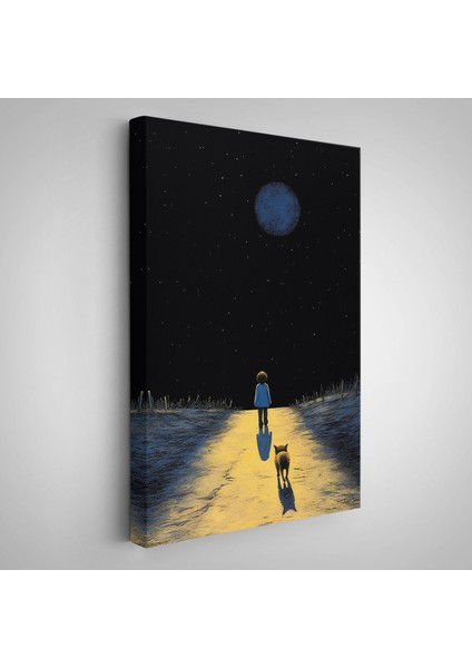 Ay Işığına Yürüyen Çocuk ve Dostu TABLO-7534