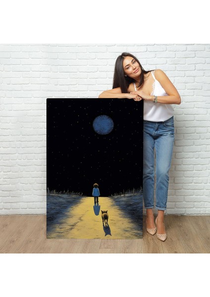 Ay Işığına Yürüyen Çocuk ve Dostu TABLO-7534 fiyatları