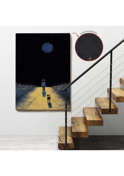 Ay Işığına Yürüyen Çocuk ve Dostu TABLO-7534 fırsatları