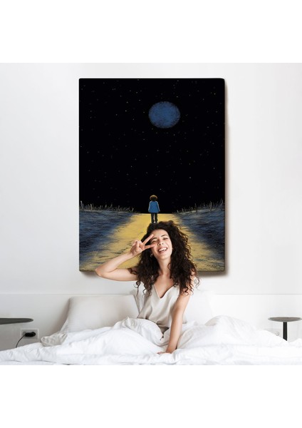 Ay Işığına Yürüyen Çocuk ve Dostu TABLO-7534