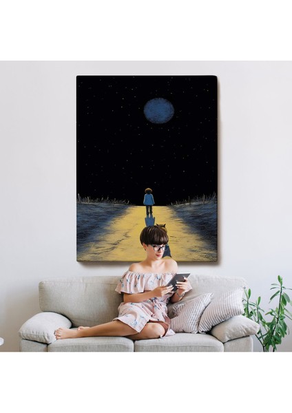 Ay Işığına Yürüyen Çocuk ve Dostu TABLO-7534