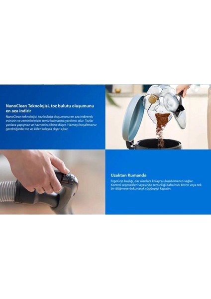 Triactive Ultra Başlık Uzaktan Kumandalı Marathon Toz Torbasız Süpürge, Onerous Lambader Hediyeli