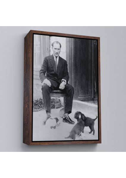 Çerçeveli Atatürk Portre Tablosu Mustafa Kemal Atatürk Dikdörtgen Dekoratif Kanvas Tablo-55 fiyatları