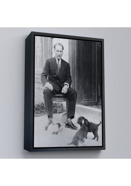 Çerçeveli Atatürk Portre Tablosu Mustafa Kemal Atatürk Dikdörtgen Dekoratif Kanvas Tablo-55 modelleri