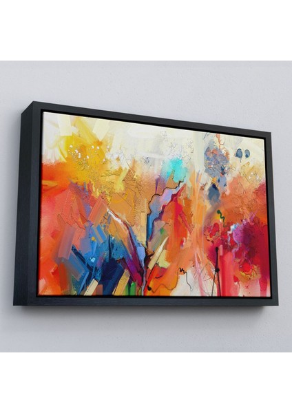 Çerçeveli Fırça Darbeli Soyut Yağlıboya Görünüm Dekoratif Kanvas Duvar TABLOSU-3582 modelleri