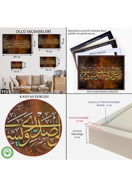 Çerçeveli Rabbim! Göğsümü Genişlet, Işimi Kolaylaştır (Taha Suresi 25-26. Ayet)Kanvas TABLO-3348 indirimleri