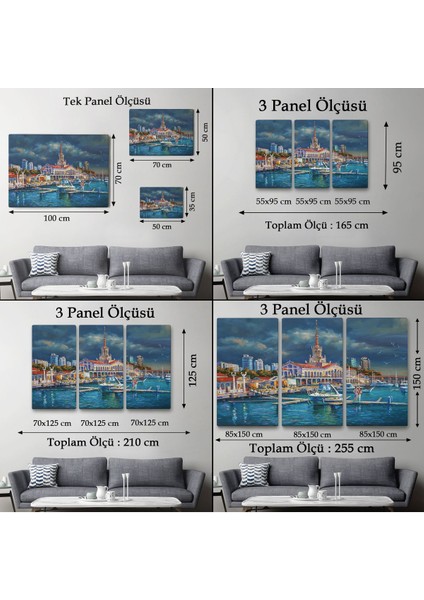 Soçhi Limanı Rusya Yağlıboya Görünüm Dekoratif Kanvas Duvar TABLOSU-3604