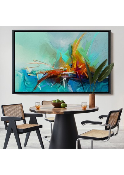 Çerçeveli Çağdaş Sanat Soyut Yağlıboya Görünüm Dekoratif TABLO-3614