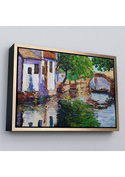 Çerçeveli Yağlıboya Kanal Manzarası Dekoratif Kanvas Duvar TABLOSU-3765 fiyatları