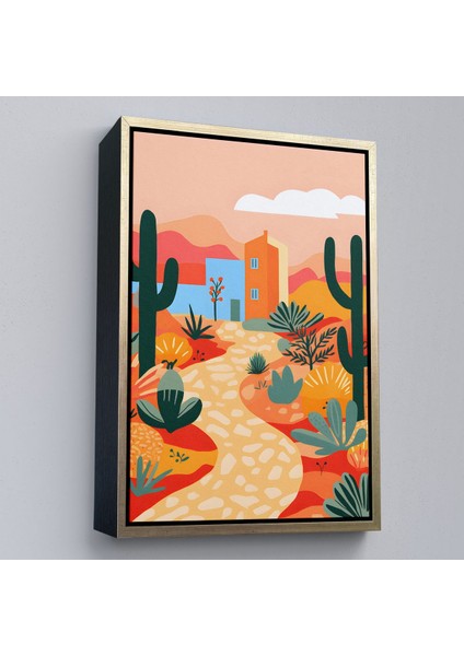 Çerçeveli Pastel Tonlardaki Minimalist Meksikan TABLO-7671 fiyatları