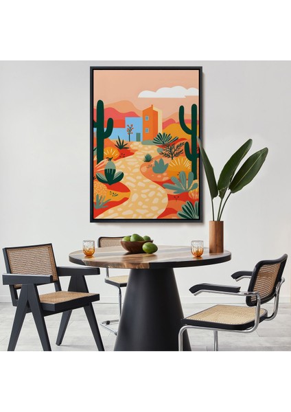 Çerçeveli Pastel Tonlardaki Minimalist Meksikan TABLO-7671