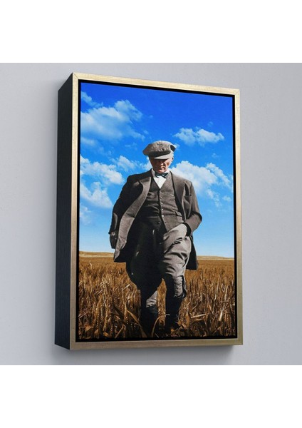 Çerçeveli Atatürk Portre Tablosu Mustafa Kemal Atatürk Dikdörtgen Dekoratif Kanvas TABLO-129 modelleri