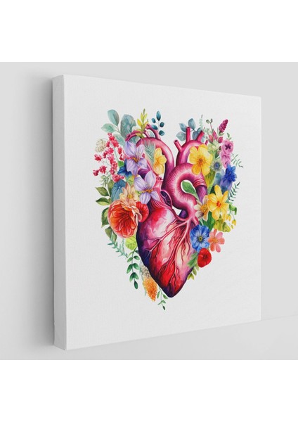 Çiçeklerle Çevrili Kalp Tablosu - Doktor HEDIYESI-8325