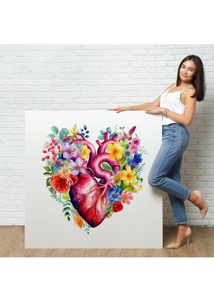 Çiçeklerle Çevrili Kalp Tablosu - Doktor HEDIYESI-8325 fiyatları