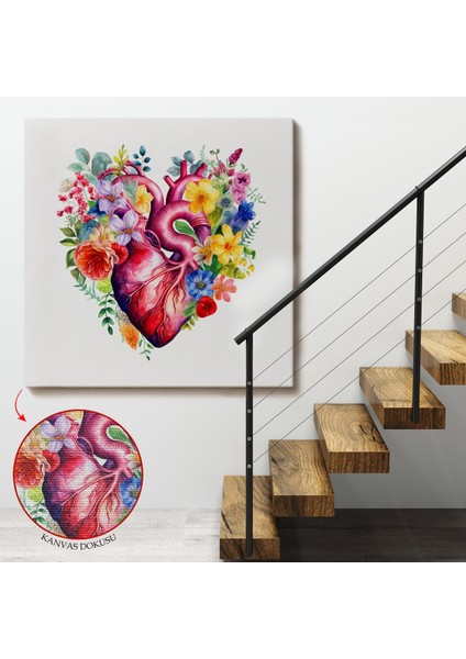 Çiçeklerle Çevrili Kalp Tablosu - Doktor HEDIYESI-8325 fırsatları
