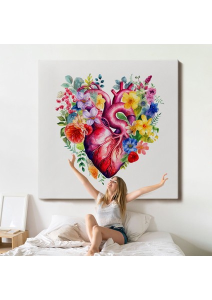Çiçeklerle Çevrili Kalp Tablosu - Doktor HEDIYESI-8325 indirimleri