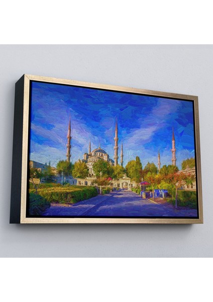 Çerçeveli Sultan Ahmet Camii Yağlıboya Görünüm Kanvas TABLO-3694 fiyatları