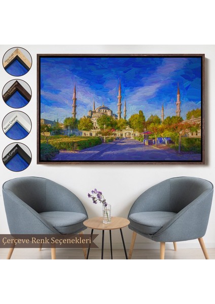 Çerçeveli Sultan Ahmet Camii Yağlıboya Görünüm Kanvas TABLO-3694