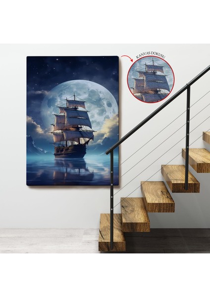 Gece Denizdeki Yelkenli TABLOSU-7933 fırsatları