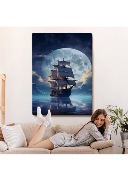 Gece Denizdeki Yelkenli TABLOSU-7933