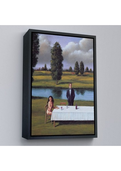 Çerçeveli Nehir Kenarında Sevgilisini Bekleyen Kadın TABLOSU-6258
