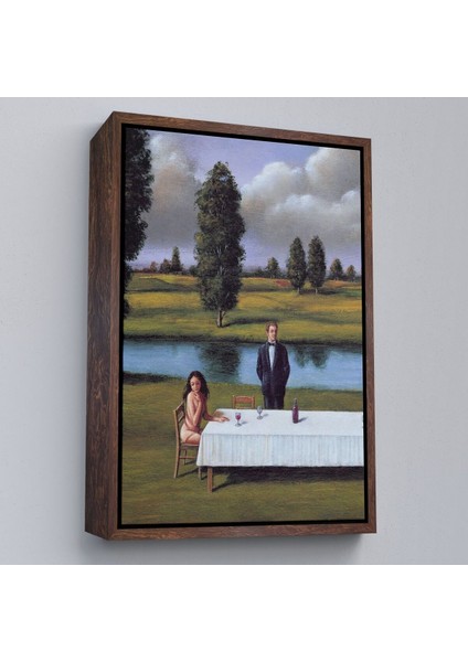 Çerçeveli Nehir Kenarında Sevgilisini Bekleyen Kadın TABLOSU-6258 fiyatları