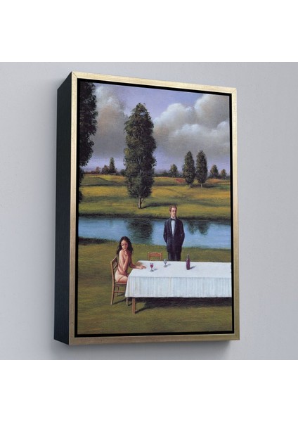 Çerçeveli Nehir Kenarında Sevgilisini Bekleyen Kadın TABLOSU-6258 modelleri