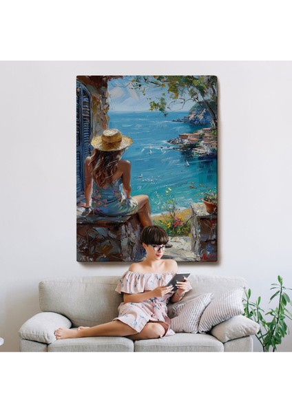 Deniz Manzarasınız Izleyen Kadın TABLOSU-7866
