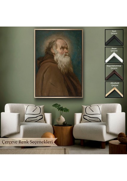 Çerçeveli Diego Velázquez - San Antonio Abad Başhahip TABLOSU-7385