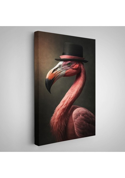 Şapkalı Pembe Filamingo TABLOSU-7930
