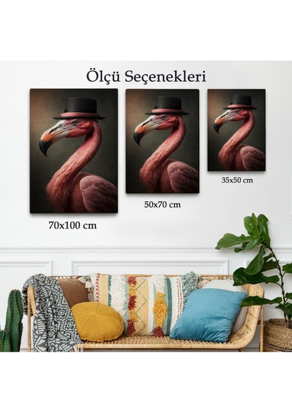 Şapkalı Pembe Filamingo TABLOSU-7930 modelleri
