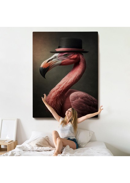 Şapkalı Pembe Filamingo TABLOSU-7930 indirimleri
