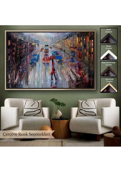 Çerçeveli Yağlı Boya Görünümlü Modern Kanvas Duvar Tablosu, TABLO-1197