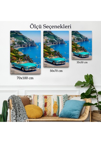 Sahildeki Mavi Klasik Araba TABLOSU-7776 modelleri