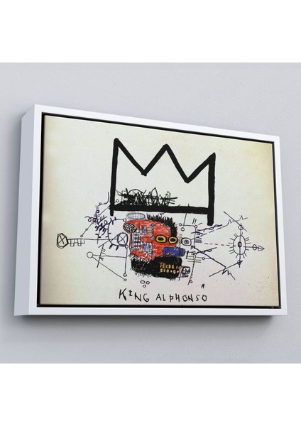 Çerçeveli Jean Michel Basquiat'in Kral Alphonso Isimli Eseri Kanvas TABLO-5015 fırsatları