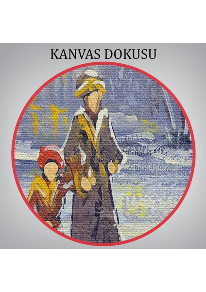 Eski Şehir ve At Arabası Yağlıboya Görünüm Dekoratif Kanvas Duvar TABLOSU-3573