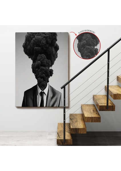 Kafasından Kara Duman Çıkan Adam TABLOSU-7926 fırsatları