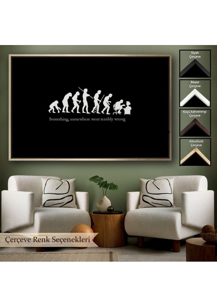Çerçeveli Bir Yerde Bir Şey Çok Yanlış Gitti Kanvas Duvar TABLOSU-5410