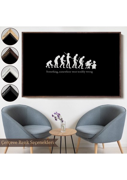 Çerçeveli Bir Yerde Bir Şey Çok Yanlış Gitti Kanvas Duvar TABLOSU-5410