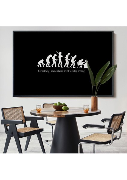 Çerçeveli Bir Yerde Bir Şey Çok Yanlış Gitti Kanvas Duvar TABLOSU-5410