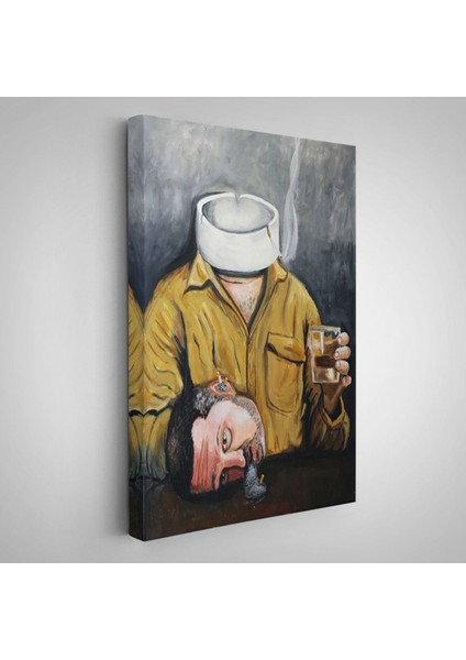 Bar Masasında Sigara Içen Adam TABLO-7902