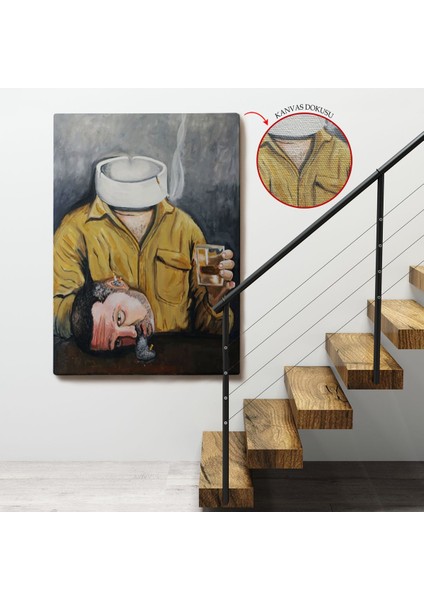 Bar Masasında Sigara Içen Adam TABLO-7902 fırsatları