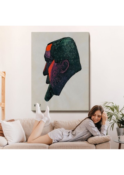 Karl Wiener -Soyut Baş TABLOSU-7336