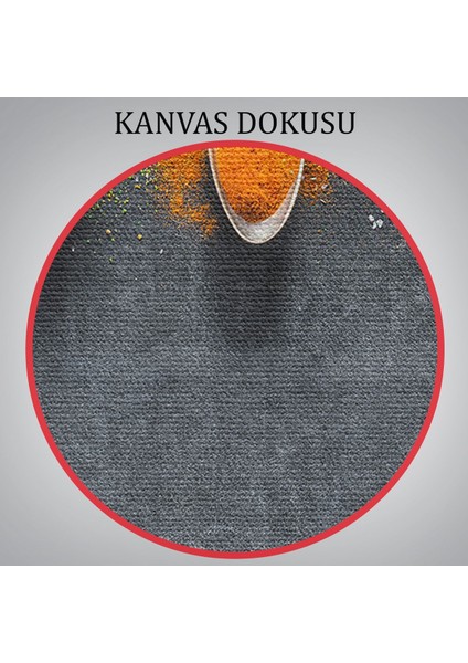 Mutfak Masasın Da Baharatlar Dekoratif Kanvas Duvar TABLOSU-3517
