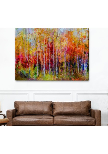 Son Bahar Ağaçları Yağlıboya Görünüm Dekoratif Kanvas Duvar TABLOSU-3506 fiyatları