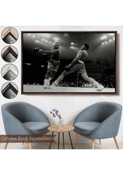 Çerçeveli Muhammed Ali-Joe Frazier Tablosu, Spor Salonu Motivasyon TABLOSU-5089