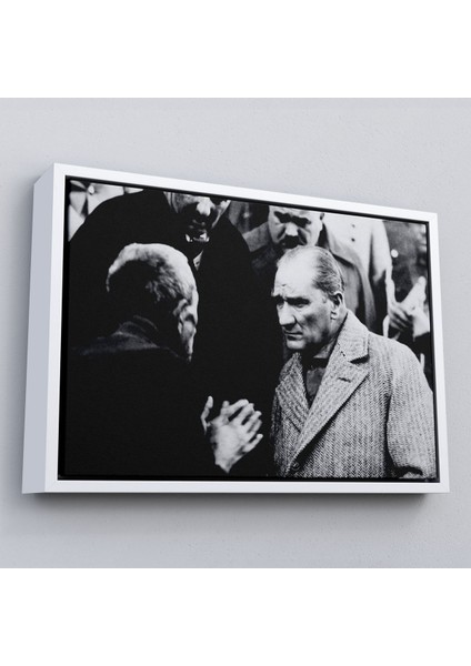 Çerçeveli Atatürk Portre Tablosu Mustafa Kemal Atatürk Dikdörtgen Dekoratif Kanvas TABLO-147 fırsatları