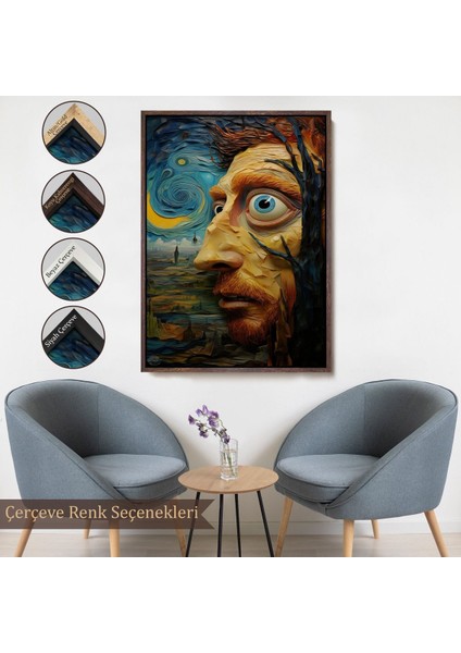 Çerçeveli Vincent Van Gogh Tarzı Portre TABLOSU-7817