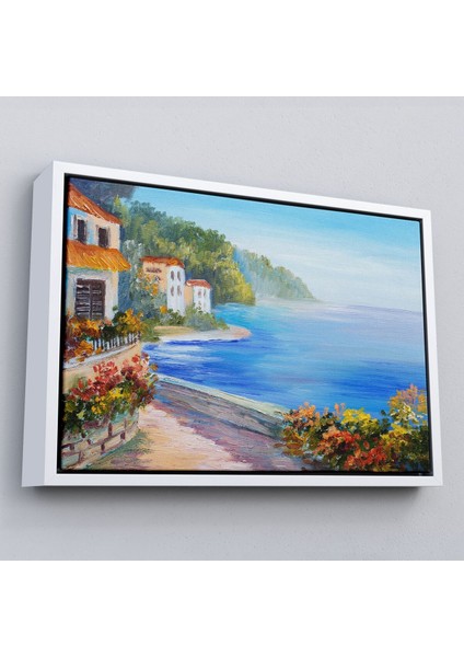 Çerçeveli Deniz Manzarası Yağlıboya Görünüm Dekoratif Kanvas Duvar TABLOSU-3458 fırsatları